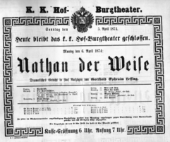 Theaterzettel (Oper und Burgtheater in Wien) 18740405 Seite: 1