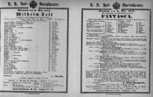 Theaterzettel (Oper und Burgtheater in Wien) 18740506 Seite: 1