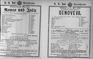 Theaterzettel (Oper und Burgtheater in Wien) 18740517 Seite: 1