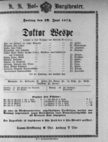 Theaterzettel (Oper und Burgtheater in Wien) 18740619 Seite: 1