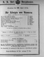 Theaterzettel (Oper und Burgtheater in Wien) 18740620 Seite: 1