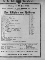 Theaterzettel (Oper und Burgtheater in Wien) 18740623 Seite: 2