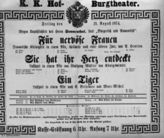 Theaterzettel (Oper und Burgtheater in Wien) 18740821 Seite: 2
