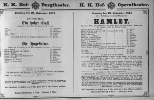 Theaterzettel (Oper und Burgtheater in Wien) 18740919 Seite: 1