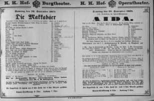 Theaterzettel (Oper und Burgtheater in Wien) 18740926 Seite: 1