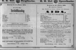 Theaterzettel (Oper und Burgtheater in Wien) 18741031 Seite: 1
