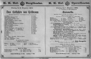 Theaterzettel (Oper und Burgtheater in Wien) 18741201 Seite: 1
