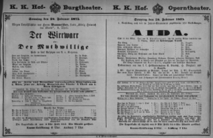 Theaterzettel (Oper und Burgtheater in Wien) 18750228 Seite: 1