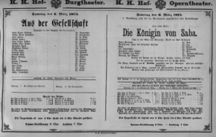 Theaterzettel (Oper und Burgtheater in Wien) 18750306 Seite: 1