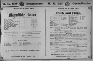 Theaterzettel (Oper und Burgtheater in Wien) 18750403 Seite: 1