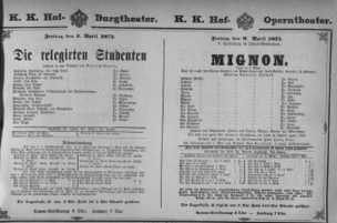 Theaterzettel (Oper und Burgtheater in Wien) 18750409 Seite: 1