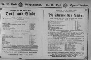 Theaterzettel (Oper und Burgtheater in Wien) 18750410 Seite: 1