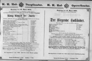 Theaterzettel (Oper und Burgtheater in Wien) 18750417 Seite: 1