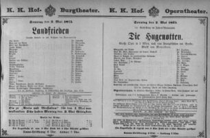 Theaterzettel (Oper und Burgtheater in Wien) 18750502 Seite: 1