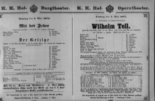 Theaterzettel (Oper und Burgtheater in Wien) 18750504 Seite: 1