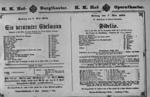 Theaterzettel (Oper und Burgtheater in Wien) 18750507 Seite: 1
