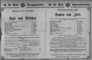 Theaterzettel (Oper und Burgtheater in Wien) 18750519 Seite: 1