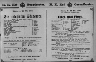Theaterzettel (Oper und Burgtheater in Wien) 18750525 Seite: 1