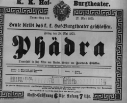 Theaterzettel (Oper und Burgtheater in Wien) 18750527 Seite: 1