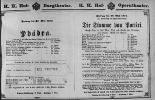 Theaterzettel (Oper und Burgtheater in Wien) 18750528 Seite: 1
