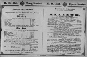 Theaterzettel (Oper und Burgtheater in Wien) 18750603 Seite: 1