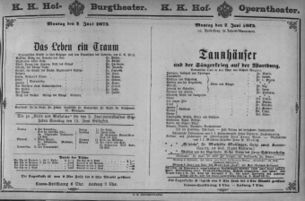Theaterzettel (Oper und Burgtheater in Wien) 18750607 Seite: 1