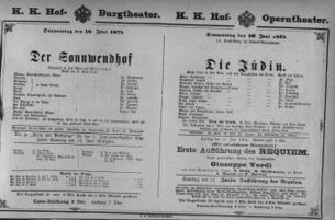 Theaterzettel (Oper und Burgtheater in Wien) 18750610 Seite: 1