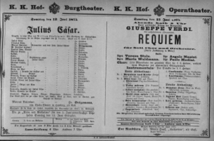 Theaterzettel (Oper und Burgtheater in Wien) 18750612 Seite: 1