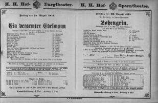 Theaterzettel (Oper und Burgtheater in Wien) 18750820 Seite: 1