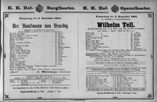 Theaterzettel (Oper und Burgtheater in Wien) 18750902 Seite: 1
