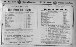 Theaterzettel (Oper und Burgtheater in Wien) 18751008 Seite: 1