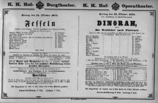 Theaterzettel (Oper und Burgtheater in Wien) 18751015 Seite: 1