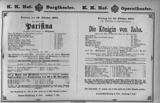 Theaterzettel (Oper und Burgtheater in Wien) 18751019 Seite: 1
