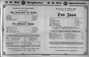 Theaterzettel (Oper und Burgtheater in Wien) 18751031 Seite: 1