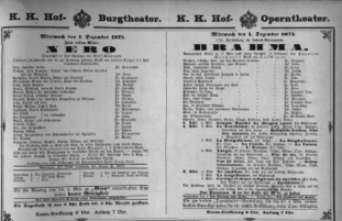 Theaterzettel (Oper und Burgtheater in Wien) 18751201 Seite: 1
