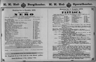 Theaterzettel (Oper und Burgtheater in Wien) 18751204 Seite: 1