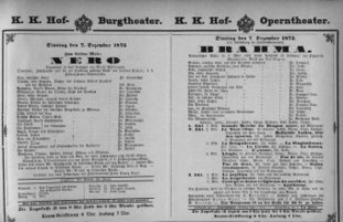 Theaterzettel (Oper und Burgtheater in Wien) 18751207 Seite: 1