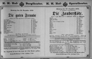 Theaterzettel (Oper und Burgtheater in Wien) 18751212 Seite: 1