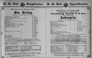 Theaterzettel (Oper und Burgtheater in Wien) 18751215 Seite: 1