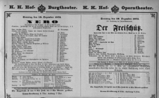Theaterzettel (Oper und Burgtheater in Wien) 18751219 Seite: 1