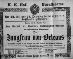 Theaterzettel (Oper und Burgtheater in Wien) 18751222 Seite: 1