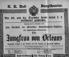 Theaterzettel (Oper und Burgtheater in Wien) 18751223 Seite: 1