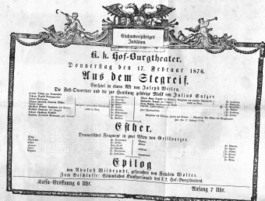 Theaterzettel (Oper und Burgtheater in Wien) 18760217 Seite: 1