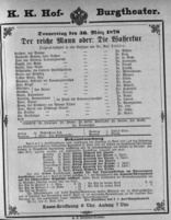 Theaterzettel (Oper und Burgtheater in Wien) 18760330 Seite: 1