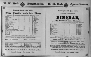 Theaterzettel (Oper und Burgtheater in Wien) 18760610 Seite: 1