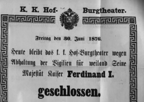 Theaterzettel (Oper und Burgtheater in Wien) 18760630 Seite: 1