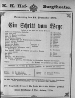Theaterzettel (Oper und Burgtheater in Wien) 18760914 Seite: 1