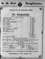 Theaterzettel (Oper und Burgtheater in Wien) 18760919 Seite: 1