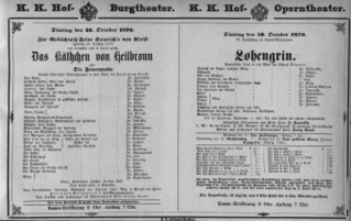 Theaterzettel (Oper und Burgtheater in Wien) 18761010 Seite: 1