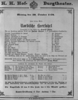 Theaterzettel (Oper und Burgtheater in Wien) 18761030 Seite: 1